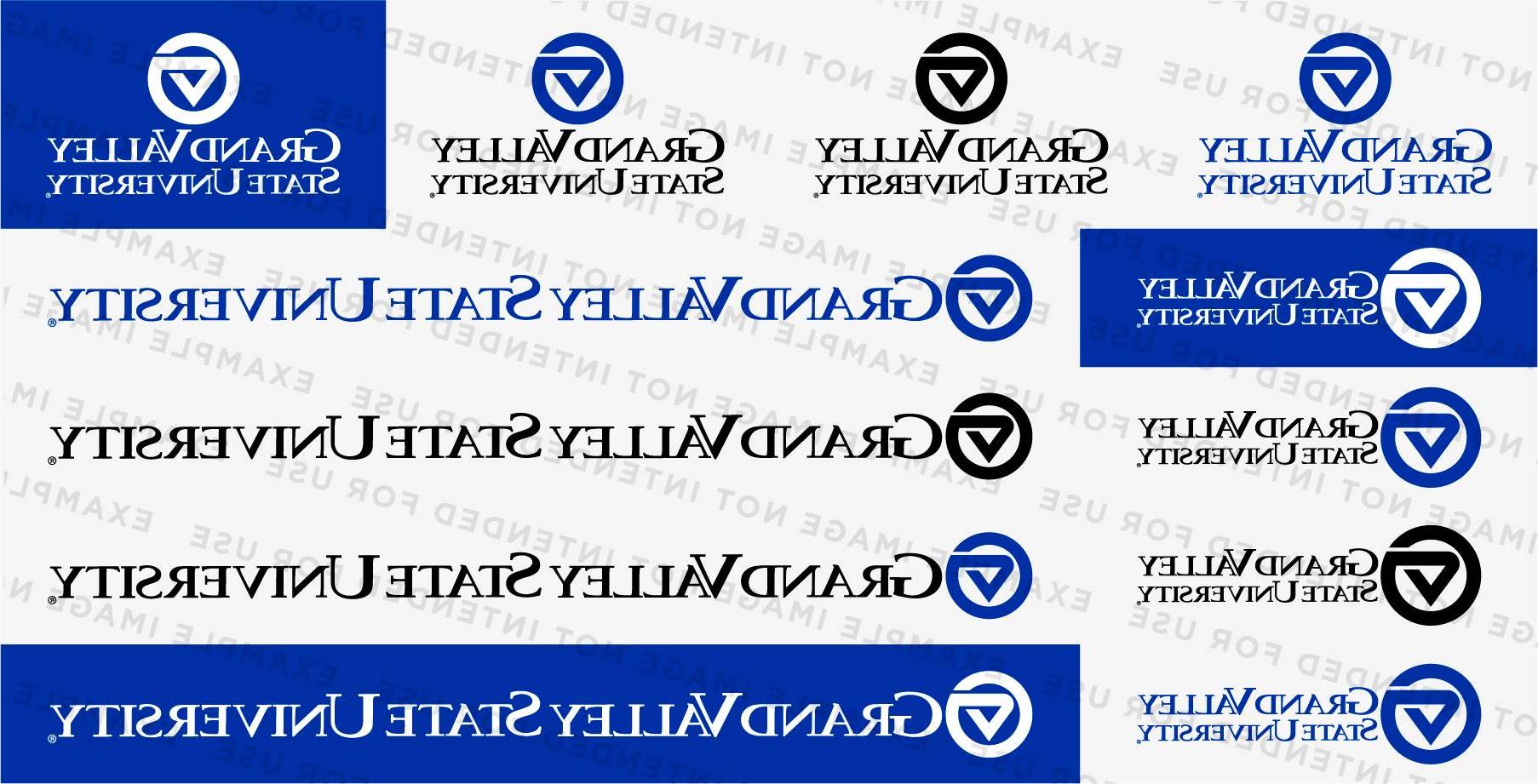 The various Grand Valley logos included in the logo pack.